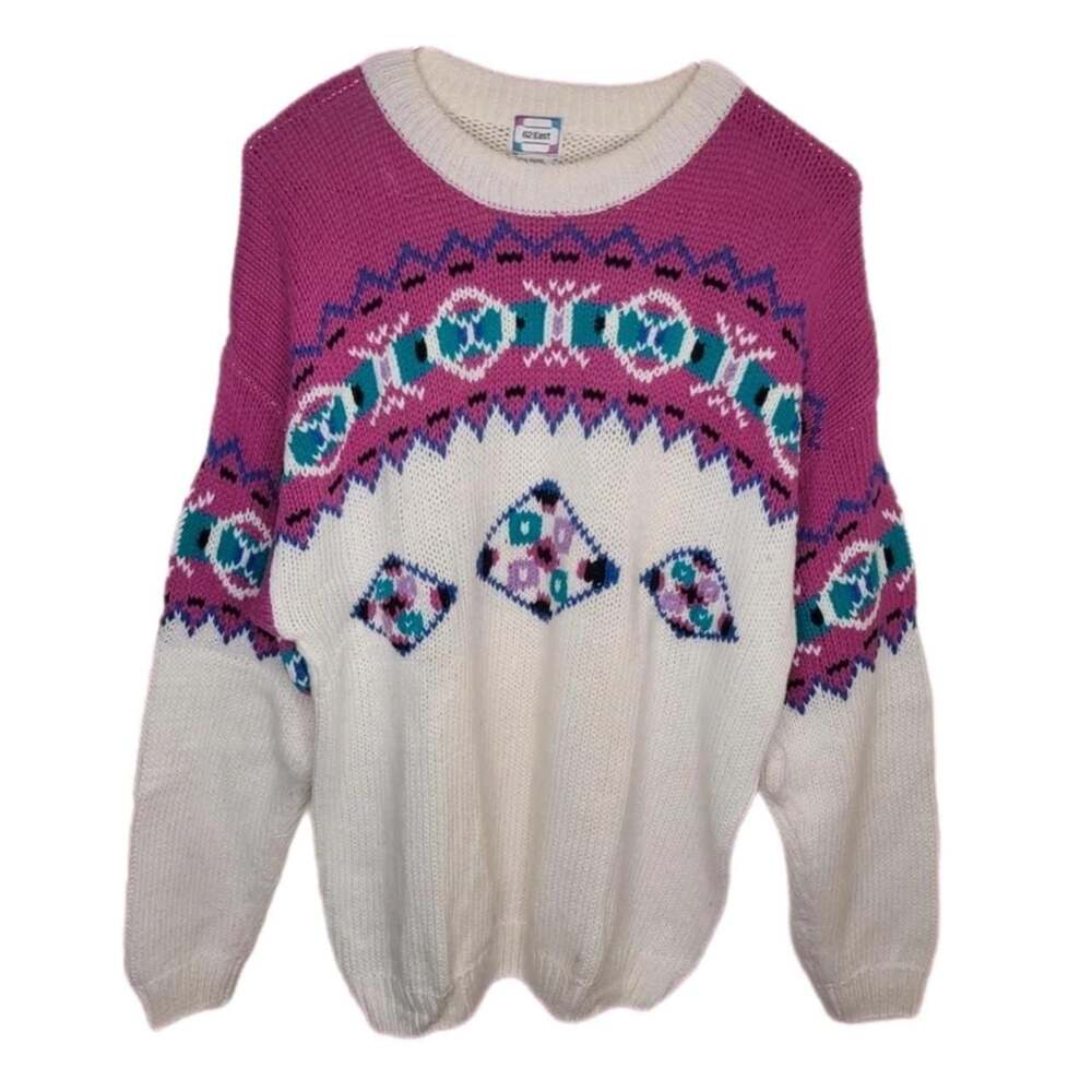 62 East Vintage 80s Geometric Knit Sweater